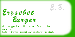 erzsebet burger business card